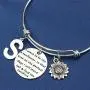 MEMGIFT Sunflower Bracelets for Women Daughter Wife Bridesmaid Girlfriend Mom Best Friend You are My Sunshine Cute Daisy Jewelry Silver Stainless Steel Expandable Bangle Personalized Birthday Gifts