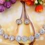 EVER FAITH Elegant Star Round Prong CZ Birthstone Necklace Earrings Set