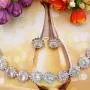 EVER FAITH Elegant Star Round Prong CZ Birthstone Necklace Earrings Set EVER FAITH Elegant Star Round Prong CZ Birthstone Necklace Earrings Set