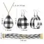 MTSCE 4 Pc Womens Glitter Jewelry Sets Plaid Print Leather Multi-Layer Bracelet Necklace Earrings Sets for Women Girls