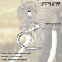 IEFSHINY Elephant Gifts Elephant Necklaces for Women, Good Luck Elephant Love Heart Pendant Necklace Lucky Elephant Jewelry for Women Girls Friends