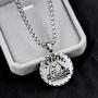 Stainless Steel Christian Coin Pendant Necklace Faith Can Move Mountains Matthew 19:20 with Mustard Seed Charms