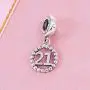 5,10,15,16,17,18,20,21,25,30,35,40,42,49,50,55,60,65,70 Number Charms for European Bracelet, 925 Sterling Silver Birthday Pendant Beads with CZ, Gifts for Mothers Day/Anniversary