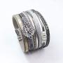 KSQS Tree of Life Leather Multi-Layer Wraps Bracelet,Boho Wide Buckle Wristband Bangle,Braided Cuff Bracelets for Women