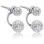 BEAUTY Crystal Ball Earring 925 Sterling Silver Rhinestone Double Ball Earring Jewelry For Women BEAUTY Crystal Ball Earring 925 Sterling Silver Rhinestone Double Ball Earring Jewelry For Women