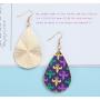 Mardi Gras Earrings Large Faux Leather Carnival Themed Jewelry Fleur De Lis Dangle Drops Zinc Alloy Earrings Delicate Gift for Women Girls Party