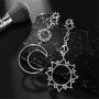 D.Rosse Women Fashion Boho Asymmetrical Hollow Star Sun Moon Drop Dangle Earring Jewelry
