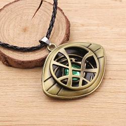 Doctor Strange Necklace - Eye of Agamotto Pendant Necklace with Black Chain Perfect Gifts for Doctor Strange Fans