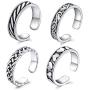 Anicina Toe Rings for Women Adjustable Toe Rings Set Open Thin Band Hollow Foot Rings Flower Tail Ring Summer Beach Foot Jewelry