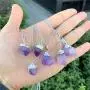 Sterling Silver Raw Amethyst Gemstone Daity Necklace 18 inch Healing Crystals Chakra Stones Women Girls Birthday Mothers Gifts