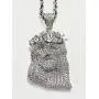 Shop-iGold Custom Jesus Men Women 925 Italy White Gold Finish Iced Silver Charm Ice Out Pendant Stainless Steel Real 3 mm Rope Chain, Mans Jewelry, Iced Pendant, Rope Necklace 16''- 24''
