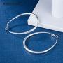 Kemstone Rose Gold/Silver Big Oval Engraved hoop Earrings