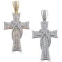 Harlembling Solid 925 Sterling Silver Iced Cross Pendant - Mens - 2.25'' - Fits Up to 5mm Chains!