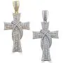 Harlembling Solid 925 Sterling Silver Iced Cross Pendant - Mens - 2.25'' - Fits Up to 5mm Chains! Harlembling Solid 925 Sterling Silver Iced Cross Pendant - Mens - 2.25'' - Fits Up to 5mm Chains!