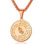 Bible Verse Prayer Necklace Free Chain Christian Jewelry Stainless Steel Praying Hands Coin Medal Pendant