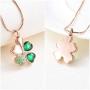 constantlife Cremation Jewelry Memorial Urn Necklace for Ashes Lucky Four-Leaf Clover Design Stainless Steel Pendant Keepsake