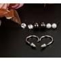 ORAZIO 9-45 Pairs Assorted Multiple Stud Earrings for Women Big Hoop Earrings Silver Tone
