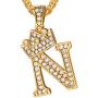 U7 Bling Alphabet Name Jewelry Men CZ Crowned Initial Necklace Statement King Crown Women 18K Gold Plated Cubic Zirconia Letter Pendant 3mm 22'' Rope Chain Necklaces, from A to Z