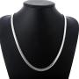 SUNKOOL Men Women 925 Sterling Silver Plated Flat Snake Chain Necklace Fashion Jewelry Christmas Necklaces Gift