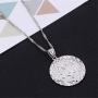 Silver Color Men Allah Pendant Necklace Link Round Fashion Allah Chain Jewelry
