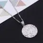 Silver Color Men Allah Pendant Necklace Link Round Fashion Allah Chain Jewelry