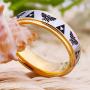 Cloud Dancer Free Custom Engraving The Legend of Zelda Ring- Crest and Triforce Ring Gold Step Tungsten Carbide Wedding Bands Ring