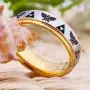 Cloud Dancer Free Custom Engraving The Legend of Zelda Ring- Crest and Triforce Ring Gold Step Tungsten Carbide Wedding Bands Ring Cloud Dancer Free Custom Engraving The Legend of Zelda Ring- Crest and Triforce Ring Gold Step Tungsten Carbide Wedding Bands Ring