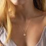 MONOZO Zodiac Necklace for Women, 14K Gold Filled CZ 12 Constellation Pendant Necklace Minimalist Zodiac Sign Necklaces Astrology Disc Necklace Jewelry Gifts for Girls