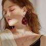 FUNRUN JEWELRY 16 Pair Teardrop Leather Earrings Christmas Tree Earring for Women Petal Dangle Drop Earring Lightweight