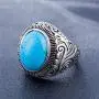 MZC Jewelry Vintage Oval Statement Synthetic Turquoise Ring Stainless Steel Ring Size 8 to 12 for Men Women Birthday Party MZC Jewelry Vintage Oval Statement Synthetic Turquoise Ring Stainless Steel Ring Size 8 to 12 for Men Women Birthday Party
