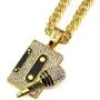 Tidoo Jewelry Mens Cool Hip Hop Tape&Microphone Pendant Golden Necklaces Tidoo Jewelry Mens Cool Hip Hop Tape&Microphone Pendant Golden Necklaces