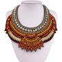 YAZILIND Ethnic Style Multiple Millet Beads Chunky Chain Bib Statement Choker Collar Necklace for Women