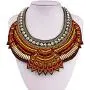 YAZILIND Ethnic Style Multiple Millet Beads Chunky Chain Bib Statement Choker Collar Necklace for Women YAZILIND Ethnic Style Multiple Millet Beads Chunky Chain Bib Statement Choker Collar Necklace for Women