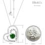 Mothers Day Birthday Gifts for mom Double Hearts Forever Love Infinity Jewelry April Simulated Diamond Birthstones Emerald Peridont and more stones Necklace for Wife Sterling Silver