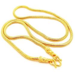 22K 23K 24K Thai BAHT Gold GP Necklace 24 inch 60 Grams 4 MM Jewelry