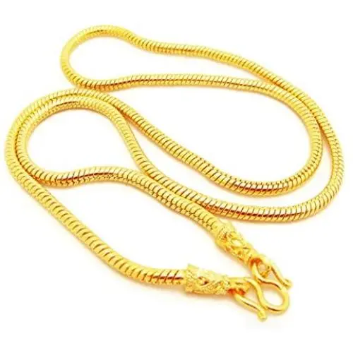 22K 23K 24K Thai BAHT Gold GP Necklace 24 inch 60 Grams 4 MM Jewelry 22K 23K 24K Thai BAHT Gold GP Necklace 24 inch 60 Grams 4 MM Jewelry