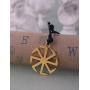 fishhook Wicca Slavic Kolovrat Sun Wheel Symbol for Good Luck Talisman Pendant Necklace