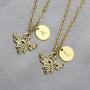 Joycuff Always Bee with Her, Bee Happy-Gold Dainty Initial Necklace 18K Gold Plated Bee Pendant Name Necklaces Gifts for Best Friend Mom Daughter Wife Sister Bee Lovers