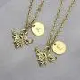 Joycuff Always Bee with Her, Bee Happy-Gold Dainty Initial Necklace 18K Gold Plated Bee Pendant Name Necklaces Gifts for Best Friend Mom Daughter Wife Sister Bee Lovers