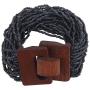 Coiris Multi Layers Seed Beads Wide Bangle Strand Bracelet for Women (BR1167)