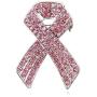 Breast Cancer Awareness Brooch Pin for Women Rhinestone Zirconia AIDS Hope Pink Ribbon Lapel Pin Brooches Girls Christmas Jewelry