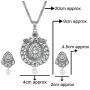MUCH-MORE Ethnic Silver Pendant Necklace Indian Bollywood Traditional Chain Set For Womens (2554)
