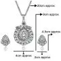 MUCH-MORE Ethnic Silver Pendant Necklace Indian Bollywood Traditional Chain Set For Womens (2554)