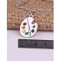 My Shape Trendy Enamel Artist Paint Palette and Brush Link Chain Bracelet Gifts Jewelry for Women & Girls