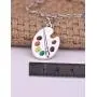 My Shape Trendy Enamel Artist Paint Palette and Brush Link Chain Bracelet Gifts Jewelry for Women & Girls