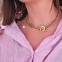 CIUNOFOR Square Toggle Clasp Chain Necklace Chunky Miami Cuban Link for Women Girls 14K Gold Plated Stainless Steel Vintage Curb Chain Necklace