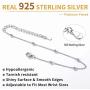 ChicSilver 925 Sterling Silver Simple Durable Cuban Link/Figaro/Twist Rope/Bead Chain Bracelet for Women Teen Girls(with Gift Box)