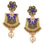 Efulgenz Boho Vintage Antique Gold Ethnic Gypsy Tribal Indian Bollywood Crystal Pearl Drop Dangle Earrings Jewelry Set