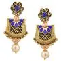 Efulgenz Boho Vintage Antique Gold Ethnic Gypsy Tribal Indian Bollywood Crystal Pearl Drop Dangle Earrings Jewelry Set
