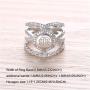 AILIN Personalized Monogram Rings 4 Designed Engraved CZ Stacking Name Rings Bands Wedding Promise Ring Gift for Mens Womens Girls Couples Heart Round Square Shape